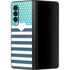 Polka Dots and Stripes Heart in Blue Galaxy Z Fold3 5G Skin