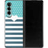Polka Dots and Stripes Heart in Blue Galaxy Z Fold3 5G Skin