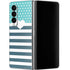 Polka Dots and Stripes Heart in Blue Galaxy Z Fold4 5G Skin