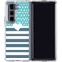 Polka Dots and Stripes Heart in Blue Galaxy Z Fold5 5G Clear Case