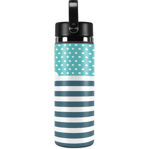 Polka Dots and Stripes Heart in Blue Hydro Flask 20oz Wide Mouth Skin