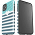 Polka Dots and Stripes Heart in Blue iPhone 11 Impact Case