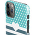 Polka Dots and Stripes Heart in Blue iPhone 11 Pro Lite Case