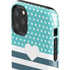 Polka Dots and Stripes Heart in Blue iPhone 11 Pro Max Impact Case