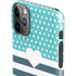Polka Dots and Stripes Heart in Blue iPhone 11 Pro Max Lite Case