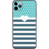Polka Dots and Stripes Heart in Blue iPhone 11 Pro Max Skin