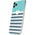 Polka Dots and Stripes Heart in Blue iPhone 11 Pro Max Skin
