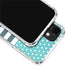 Polka Dots and Stripes Heart in Blue iPhone 12 Clear Case