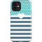Polka Dots and Stripes Heart in Blue iPhone 12 Impact Case