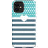 Polka Dots and Stripes Heart in Blue iPhone 12 Impact Case