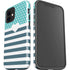Polka Dots and Stripes Heart in Blue iPhone 12 Impact Case