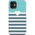 Polka Dots and Stripes Heart in Blue iPhone 12 Mini Lite Case