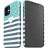 Polka Dots and Stripes Heart in Blue iPhone 12 Mini Lite Case