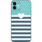 Polka Dots and Stripes Heart in Blue iPhone 12 Mini Skin