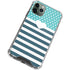 Polka Dots and Stripes Heart in Blue iPhone 12 Pro Clear Case