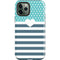 Polka Dots and Stripes Heart in Blue iPhone 12 Pro Impact Case