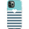 Polka Dots and Stripes Heart in Blue iPhone 12 Pro Max Impact Case