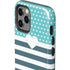 Polka Dots and Stripes Heart in Blue iPhone 12 Pro Max Impact Case