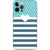 Polka Dots and Stripes Heart in Blue iPhone 12 Pro Skin