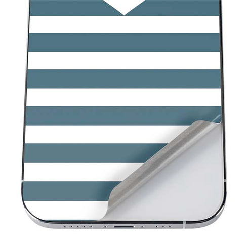 Polka Dots and Stripes Heart in Blue iPhone 12 Pro Skin