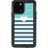 Polka Dots and Stripes Heart in Blue iPhone 12 Pro Waterproof Case