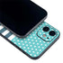 Polka Dots and Stripes Heart in Blue iPhone 12 Skin