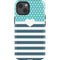 Polka Dots and Stripes Heart in Blue iPhone 13 Impact Case