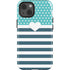Polka Dots and Stripes Heart in Blue iPhone 13 Impact Case