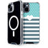 Polka Dots and Stripes Heart in Blue iPhone 13 MagSafe Case