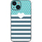 Polka Dots and Stripes Heart in Blue iPhone 13 Mini Skin