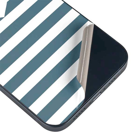 Polka Dots and Stripes Heart in Blue iPhone 13 Mini Skin