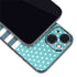 Polka Dots and Stripes Heart in Blue iPhone 13 Mini Skin
