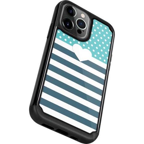 Polka Dots and Stripes Heart in Blue iPhone 13 Pro Cargo Case