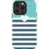 Polka Dots and Stripes Heart in Blue iPhone 13 Pro Impact Case