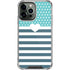 Polka Dots and Stripes Heart in Blue iPhone 13 Pro Max Clear Case