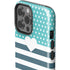 Polka Dots and Stripes Heart in Blue iPhone 13 Pro Max Impact Case