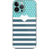 Polka Dots and Stripes Heart in Blue iPhone 13 Pro Max Skin