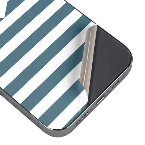 Polka Dots and Stripes Heart in Blue iPhone 13 Pro Skin
