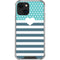 Polka Dots and Stripes Heart in Blue iPhone 14 Clear Case