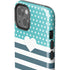 Polka Dots and Stripes Heart in Blue iPhone 14 Plus Impact Case