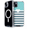 Polka Dots and Stripes Heart in Blue iPhone 15 Plus MagSafe Case