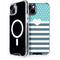 Polka Dots and Stripes Heart in Blue iPhone 14 Plus MagSafe Case