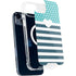 Polka Dots and Stripes Heart in Blue iPhone 15 Plus MagSafe Case
