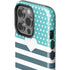 Polka Dots and Stripes Heart in Blue iPhone 15 Pro Impact Case