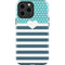Polka Dots and Stripes Heart in Blue iPhone 15 Pro Max Impact Case