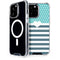 Polka Dots and Stripes Heart in Blue iPhone 15 Pro Max MagSafe Case