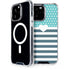 Polka Dots and Stripes Heart in Blue iPhone 15 Pro Max MagSafe Case