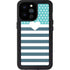 Polka Dots and Stripes Heart in Blue iPhone 14 Pro Max Waterproof Case