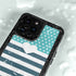 Polka Dots and Stripes Heart in Blue iPhone 14 Pro Max Waterproof Case