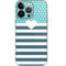 Polka Dots and Stripes Heart in Blue iPhone 14 Pro Skin